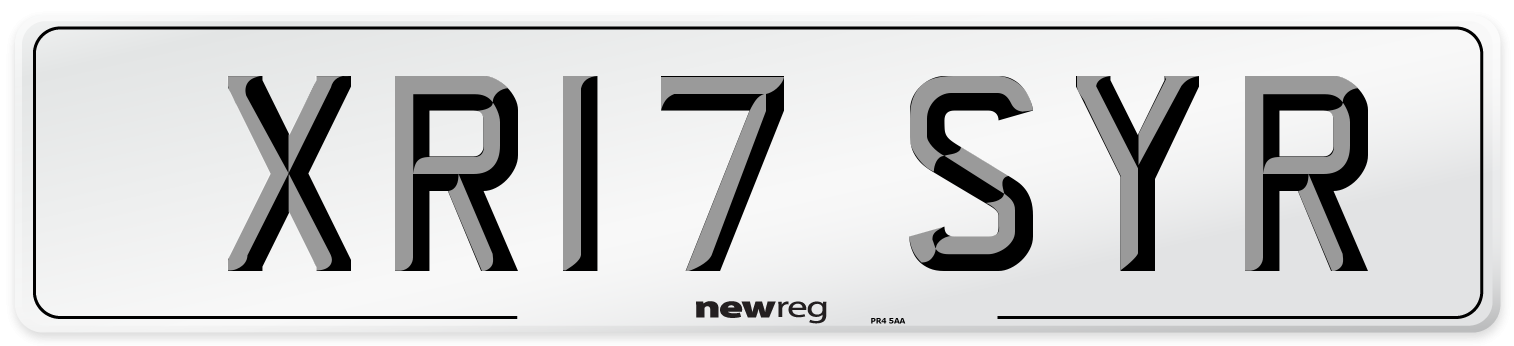 XR17 SYR Number Plate from New Reg